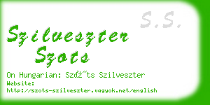 szilveszter szots business card